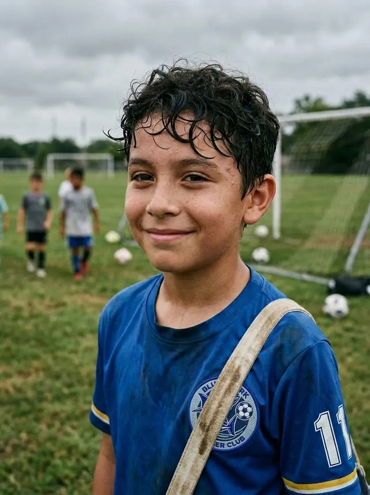 Mateo, 11 at a Blue Shark training session
