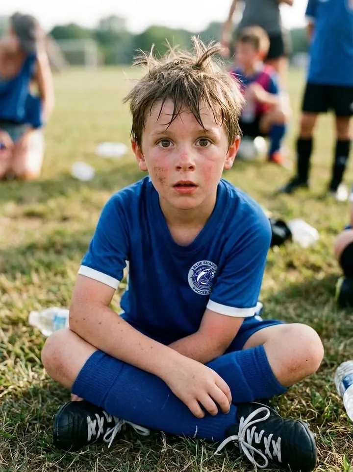 Liam, 9 at a Blue Shark training session