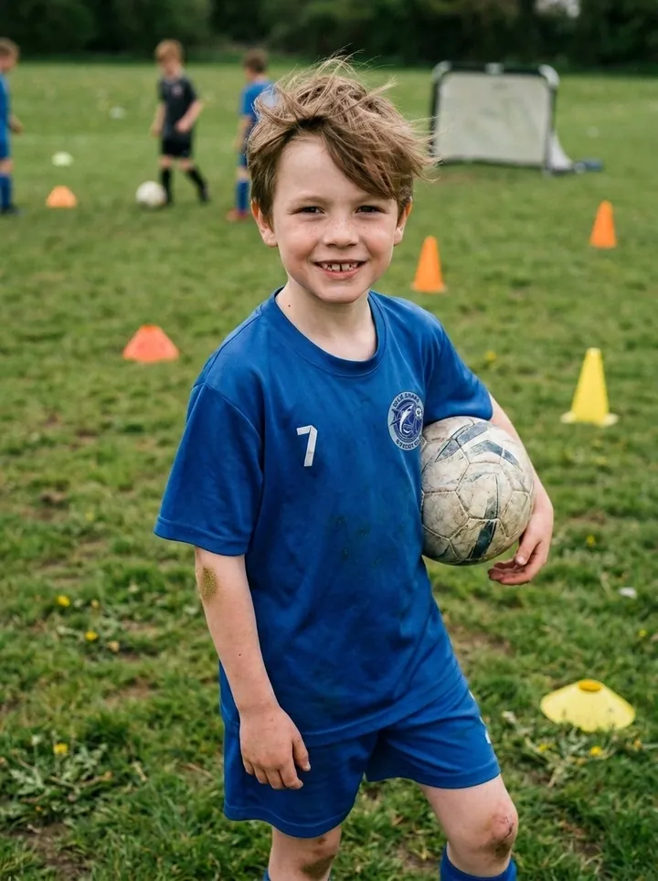 Noah, 8 at a Blue Shark training session
